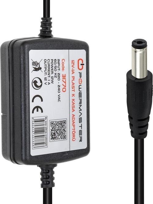 PM-31770 12 Volt - 1 Amper - 12 Watt 5.5*2.5 Mm Uçlu İki Ucu Kablolu Masaüstü Adaptör