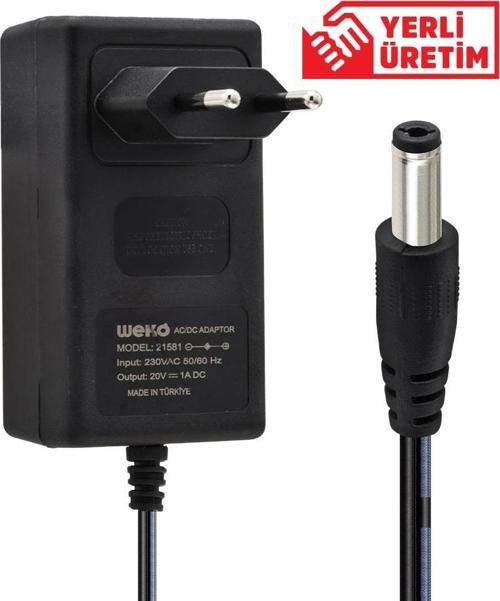 20 Volt - 1 Amper 5.5*2.5 Uçlu Priz Tipi Adaptör