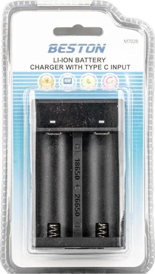 M7028 18650/21700/2660 Type-C Çıkışlı Hızlı Pil Şarj Cihazı