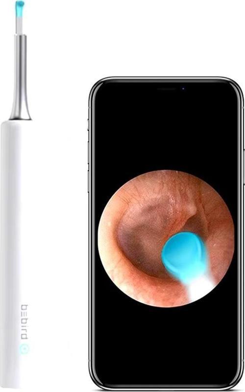 T5 5MP Kamera 3.5mm Lens Şarjlı Wifi Görüntülü Kulak Temizleyici Beyaz Renk