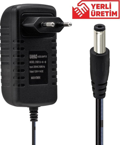 12.6 Volt 1 Amper 5.5 x 2.5 Uçlu Şarjlı Matkap Adaptörü
