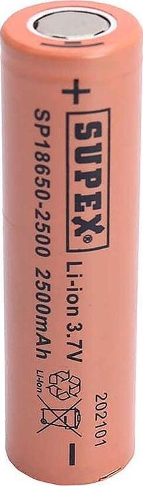 18650-2500 3.7v 2500 Mah Düz Kafa Li-Ion Pil