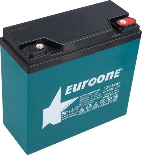 Euroone EO-EB1224 12Volt 24Amper E-Bike Elektrikli Bisiklet Aküsü (180 X 76 X 167 MM)
