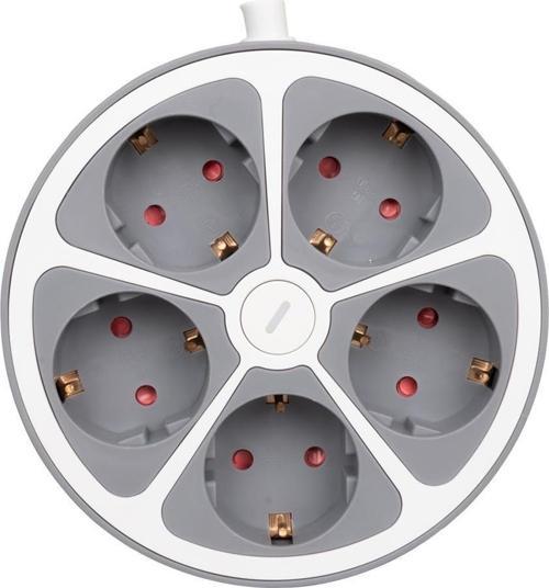 VE-G605Y 5'li Anahtarlı 1.5 Metre Grup Priz