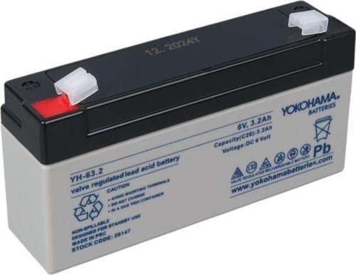 YH-63.2 6 Volt - 3.2 Amper Akü (125x33x60 mm)