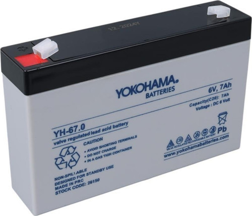 YH-67.0 6 Volt - 7 Amper Akü (150x50x94 mm)
