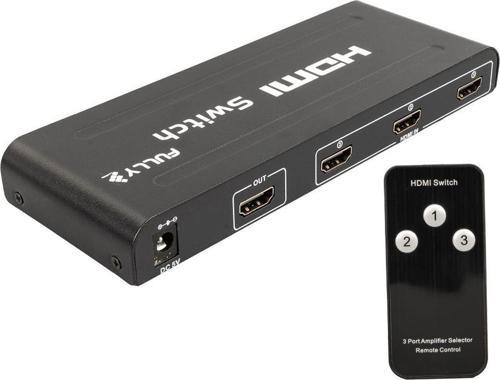 G-538H 3 Giriş 1 Çıkış Hdmi Switcher Toplayıcı Metal Kasa Adaptörlü