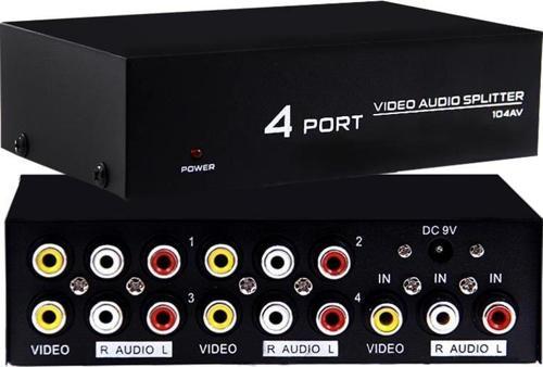 AV-104 4 Port Video Audio Splitter