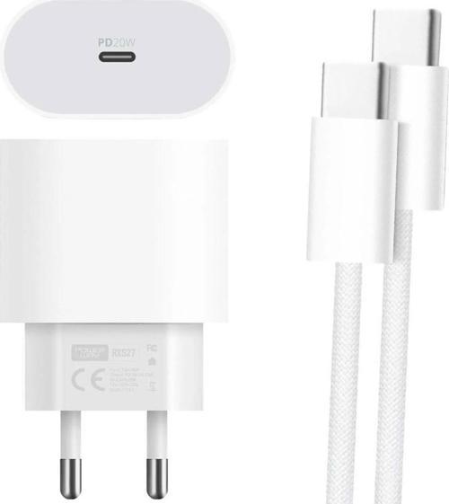 RXS27 20W Type-C Şarj Adaptörü - Kablo Seti (Apple 15 Pro-Pro Max Uyumlu)