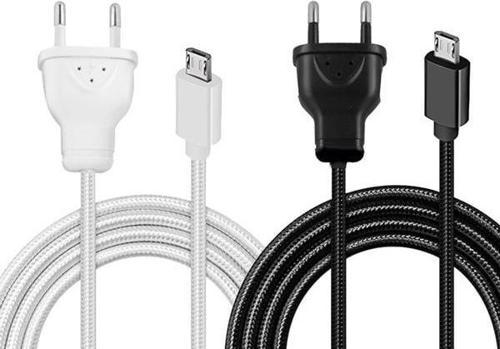 Micro Usb Serisi 220V Fişli Örgülü Şarj Kablosu