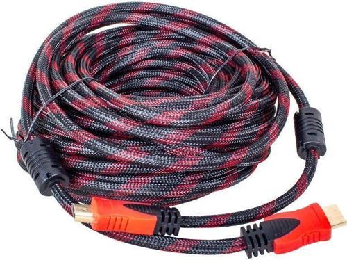 Örgülü Altın Uçlu 30 Metre HDMI Kablo