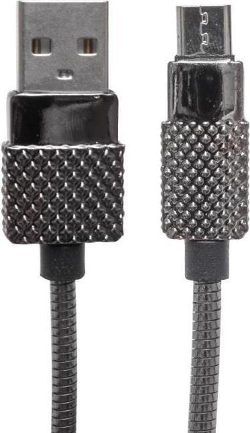 Metal Yaylı 3 Amper Micro USB Şarj ve Data Kablosu