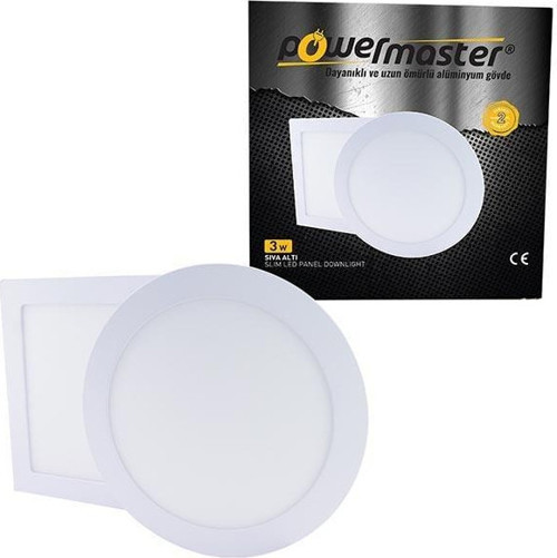 3W Sıva Altı 6500K Beyaz 74mm Yuvarlak Slim Spot Panel