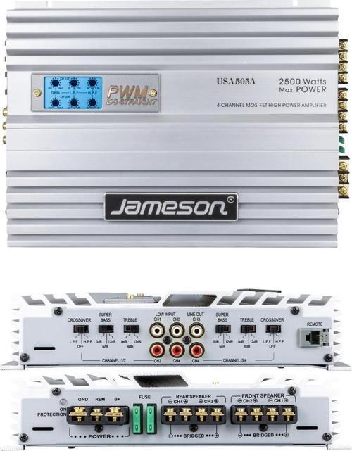 USA-505A 4 Kanal 2500 Watt Oto Amfi
