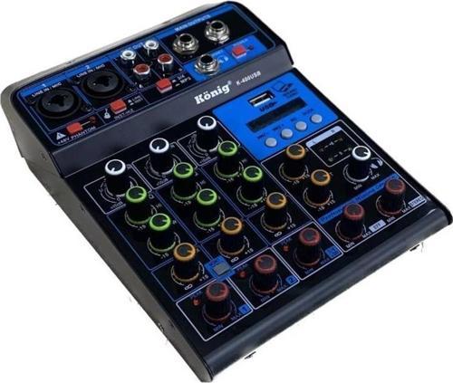 K-400 USB Bluetooth Delay Repeat 4 Kanal 48V Phantom Mixer-Konsol