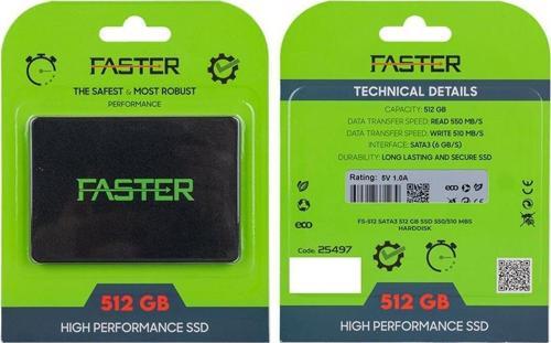 Faster FS-512 Sata3 512 GB SSD 550/510 Mb/s Harddisk