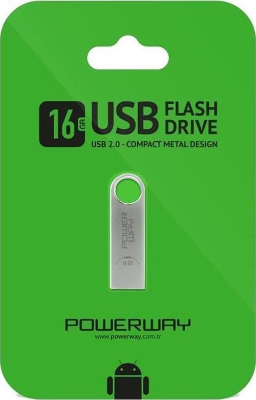 16 GB Metal USB 2.0 Flash Bellek