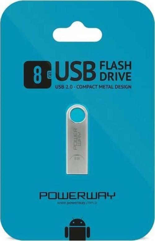 ﻿Powerway PW-8GB 8 GB USB 2.0 Mini Metal Flash Bellek