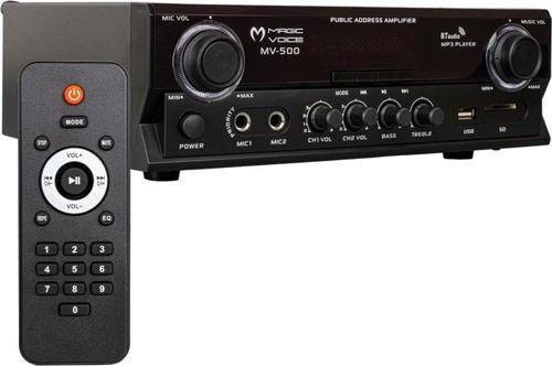 Magicvoice MV-500 100 Watt Usb-SD-Bluetooth 2 Bölgeli Hat Trafolu Amfi