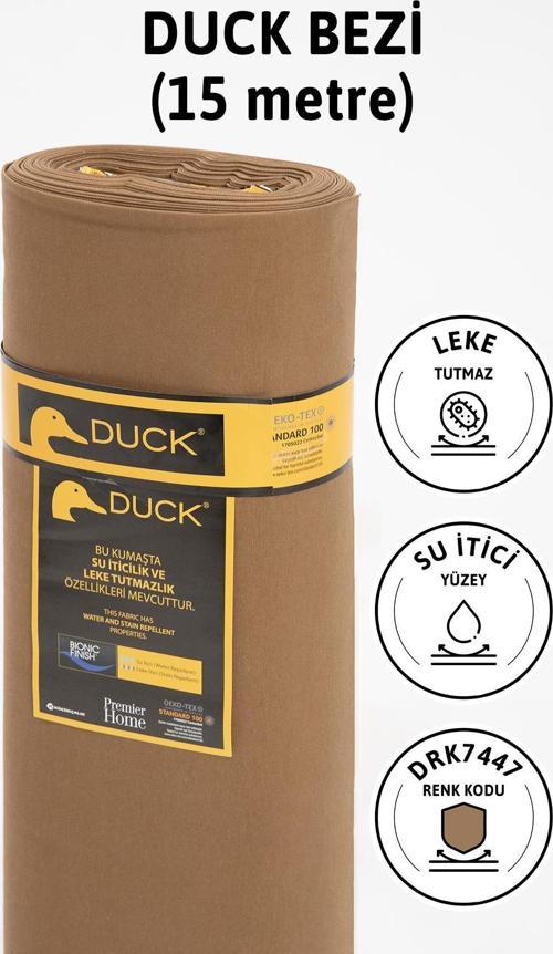 Premier Metrelik Duck Keten Kumaş Su İtici Bez 15 Metre DRK7447 - Kahverengi