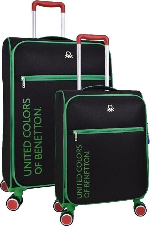 Benetton Ultra Light Hafif Lüx Kumaş 2'li Valiz Seti Büyük Boy - Kabin Boy Bnt2100