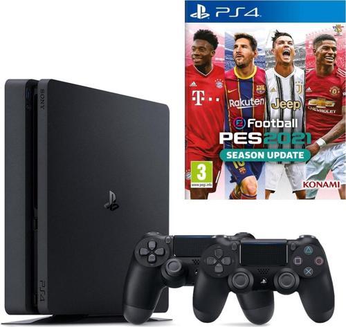 Playstation 4 Slim 1 TB + 2. PS4 Kol + PS4 Pes 2021