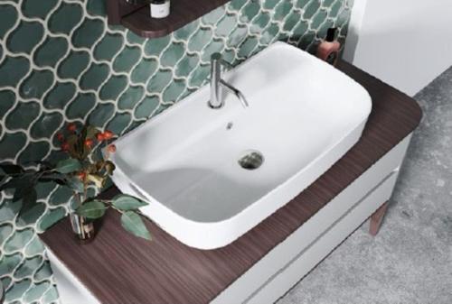 Aqua Tezgahüstü Lavabo 75X40 Cm (Duvara Sıfır Lavabo) Mat Beyaz