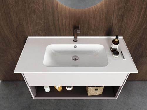Blue Etajerli Lavabo 100X47 Cm Mat Beyaz
