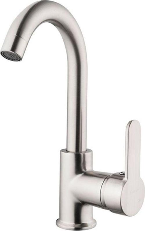 İnox Mix Kısa Borulu Lavabo Bataryası Gümüş