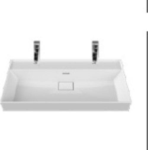 Sharp Etajerli Lavabo 100X48 Cm (Tek Hazneli Çift Batarya Delikli) Beyaz