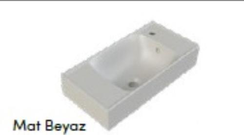 Sharp Etajerli Lavabo 60X30 Cm (Sağdan Batarya Delikli) Mat Beyaz