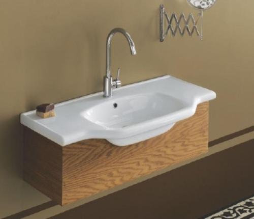 Yeni Klasik Etajerli Lavabo 55X48 Cm(Dolap Hariç) Beyaz