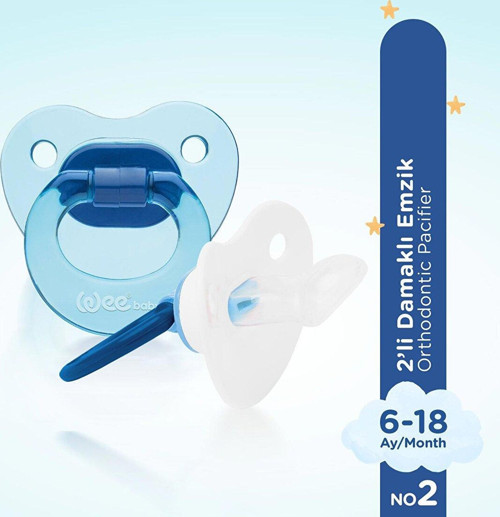 438 2'Li Damaklı Emzik No:2 Mavi