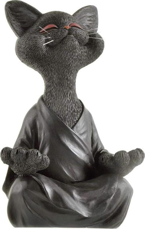 Dekoratif Yoga Yapan Kedi Biblo Meditasyon Kedi Heykeli Ev Dekoru