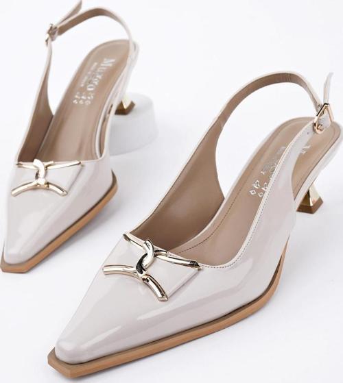 FOREST Arkası Açık Toka Detaylı Günlük Klasik Topuklu Kadın Stiletto Ayakkabı