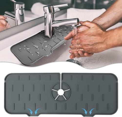 Su Engelleyici Mutfak Banyo Lavabo Musluk Kenarı Silikon Mat Sıçrama Engelleme Matı
