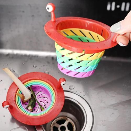 Lavabo Süzgeci Renkli 6 Kademeli Mutfak Gider Tıpası Lavabo Süzgeci