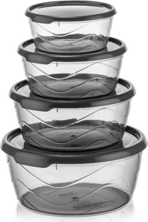 Yuvarlak Saklama Kabı 4'lü (300-700-1100-1750 ml)