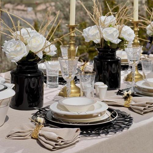 Tılsım Charm Yemek Takımı 60 Parça - Siyah