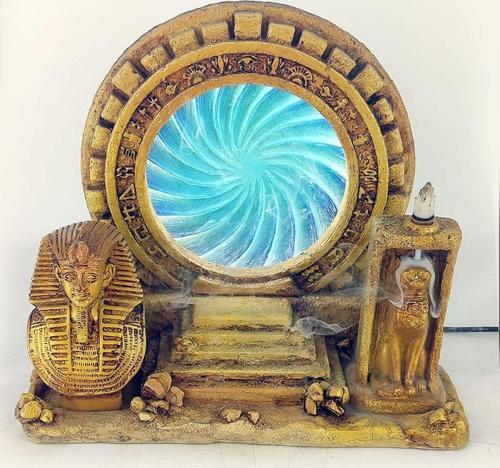 Antik Mısır Serisi Yıldız Kapısı Işıklı GeriAkış Tütsülük (Beyaz Işıklı)