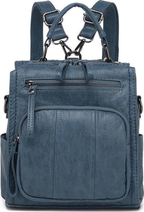 Yıkama Deri Sırt Askılı Kadın Çantası 21K Barcelona 1915