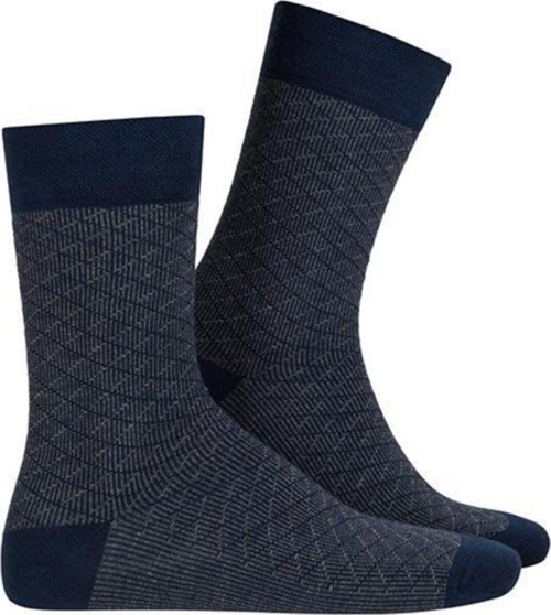 Erkek Bambu Çorap Çapraz Desen Lacivert 40-44