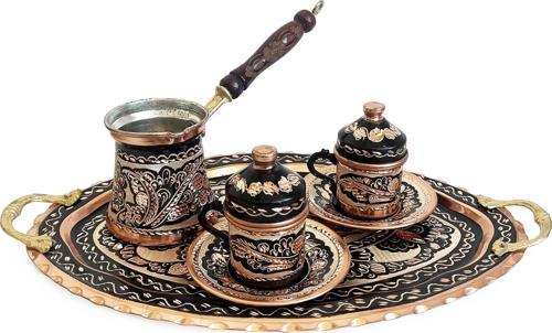 Erzincan El İşleme Bakır Kahve Sunum Seti