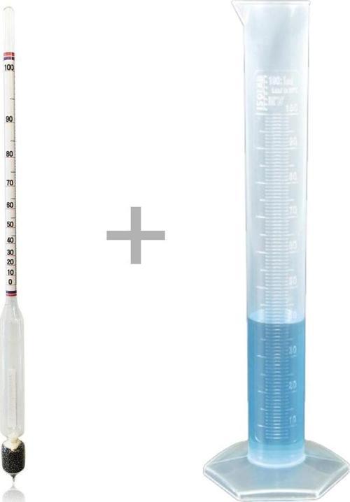 0-100 Uzun Form Alkolmetre Hidrometre ve 250ml Mezür Seti