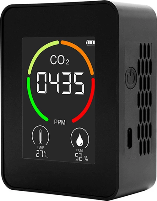 CO2 Dedektörü Taşınabilir 400-6000ppm Ev Ofis Sera Hava Kalitesi Ölçüm Cihazı Şarjlı