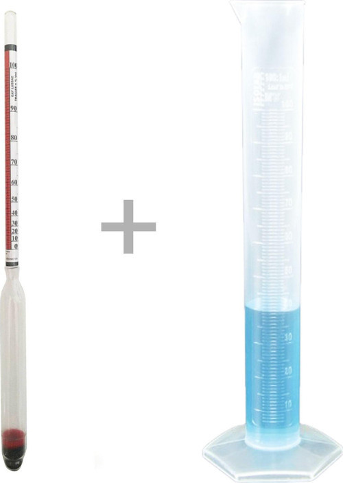 0-100 Alkolmetre ve 250ml Plastik Mezür Seti