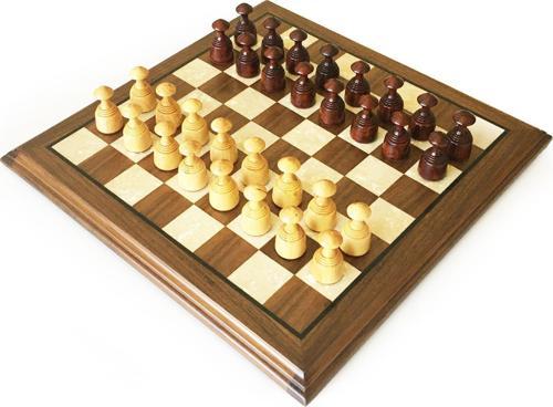 Masif Ceviz Sedefli  Dama Takımı 40 cm Kahve-50mm