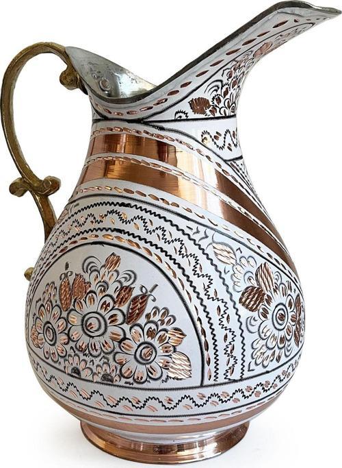 Erzincan El İşleme Bakır Sürahi Beyaz