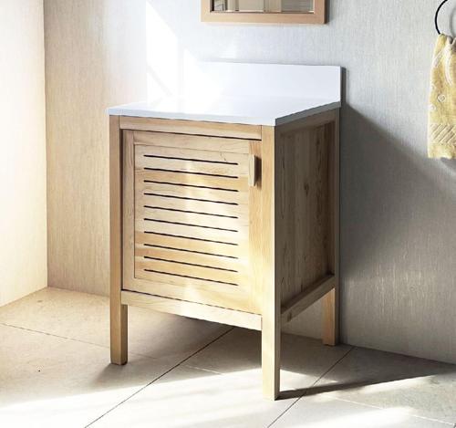 Sedir Ağacı Masif Ahşap Banyo Dolabı 60cm
