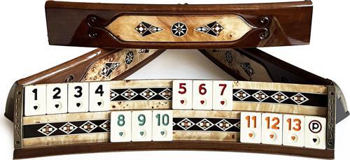 Mozaikli Oval Masif Okey Takımı Mazel